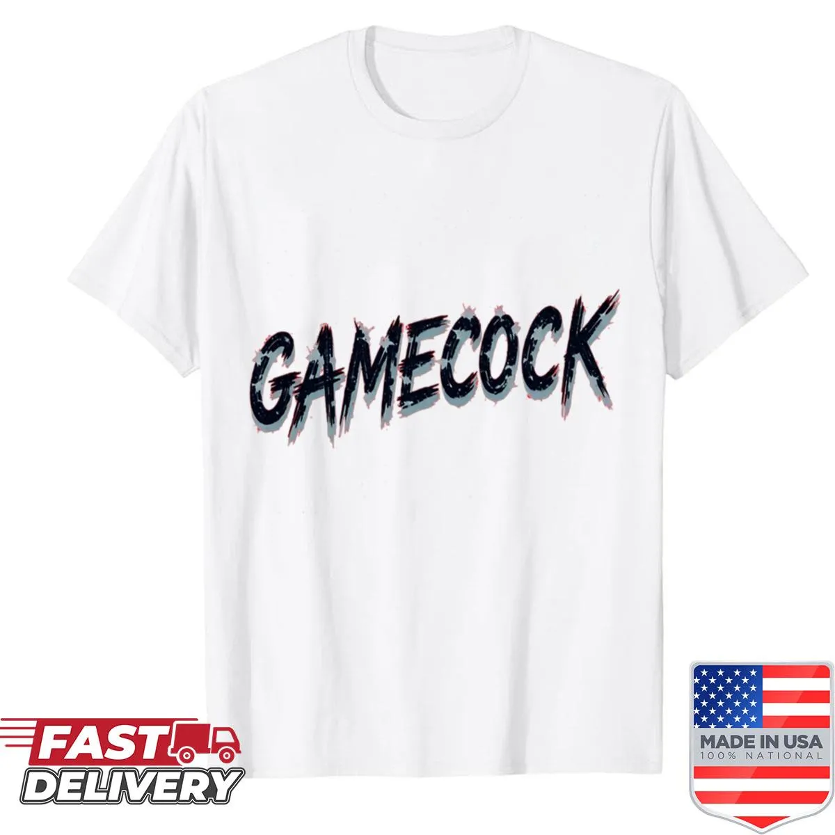 Oversized shirt with shattered glass gamecock graphic design