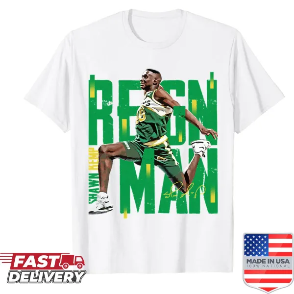Vintage-style oversized shirt honoring Shawn Kemp's basketball legacy