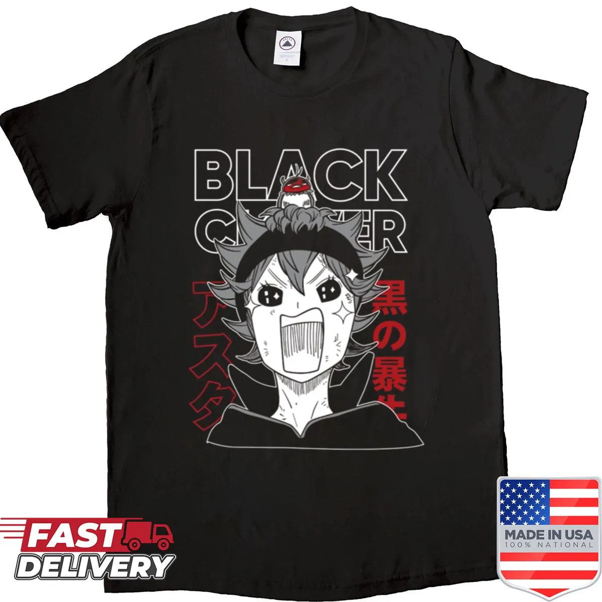 Illustrated shirt featuring a silent magic fighter character
