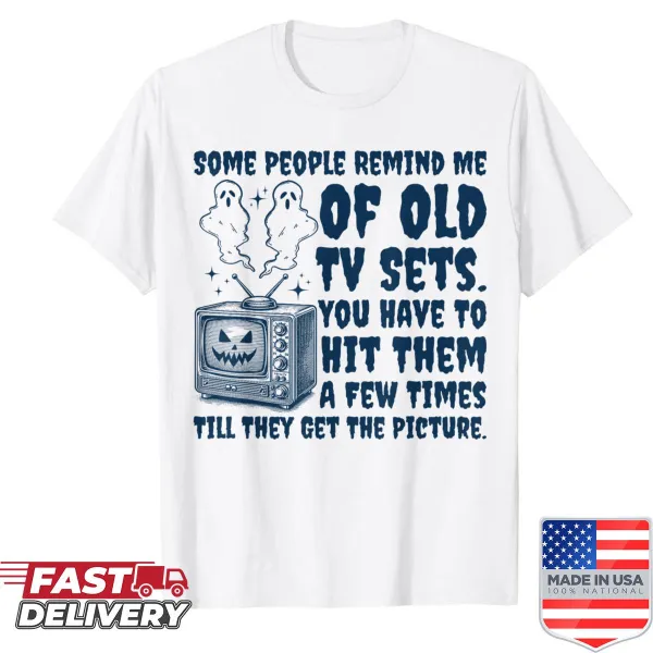 Spooky Halloween shirt with vintage TV set humor