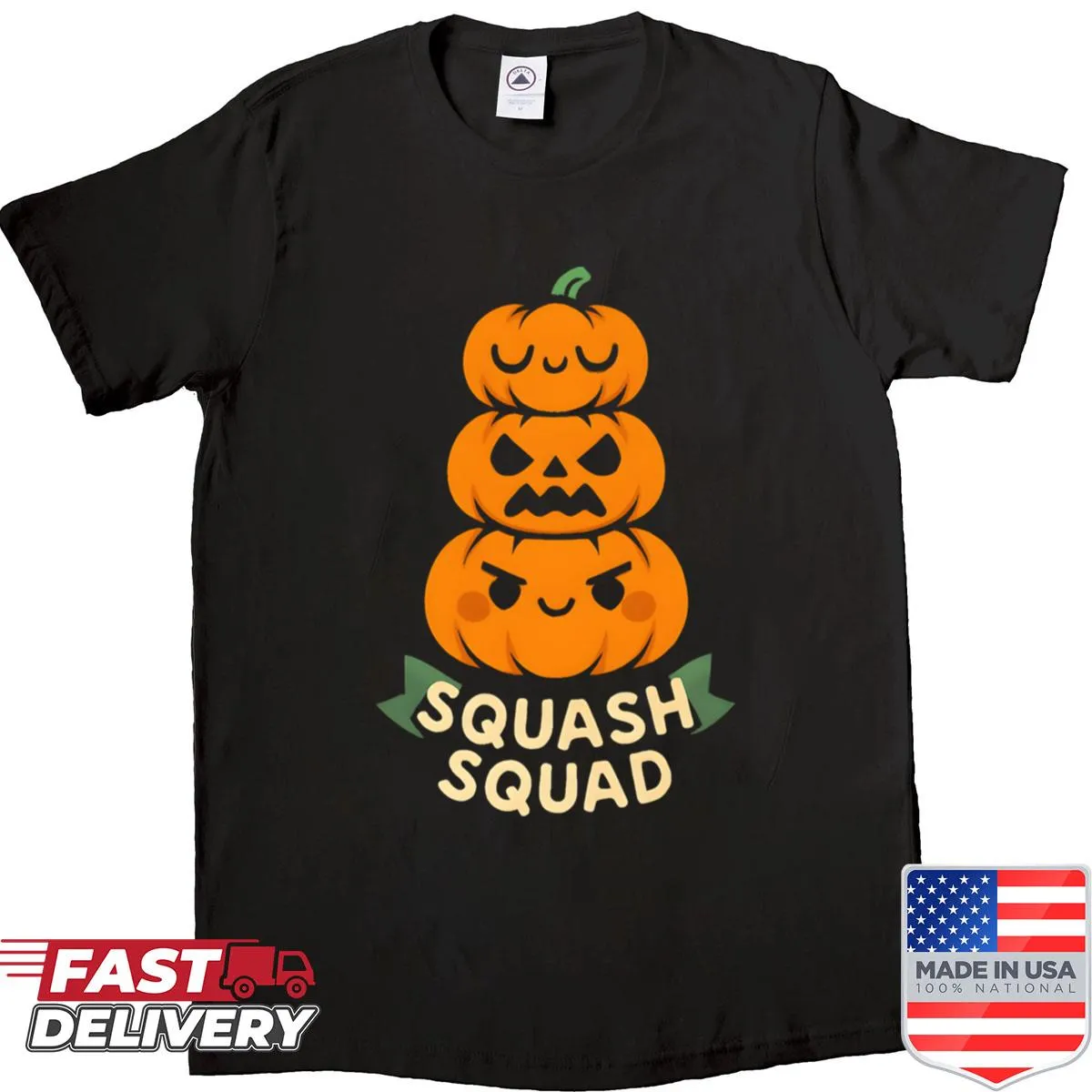 Minimalist typography shirt featuring 'Squash Squad' design