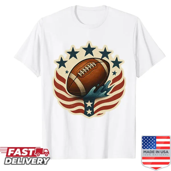 Stars and stripes design with football theme for team spirit