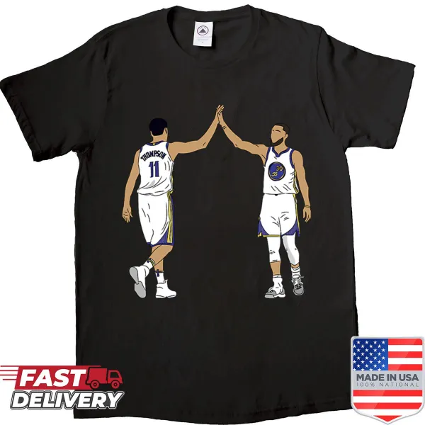 Typography shirt featuring Steph Curry and Klay Thompson names