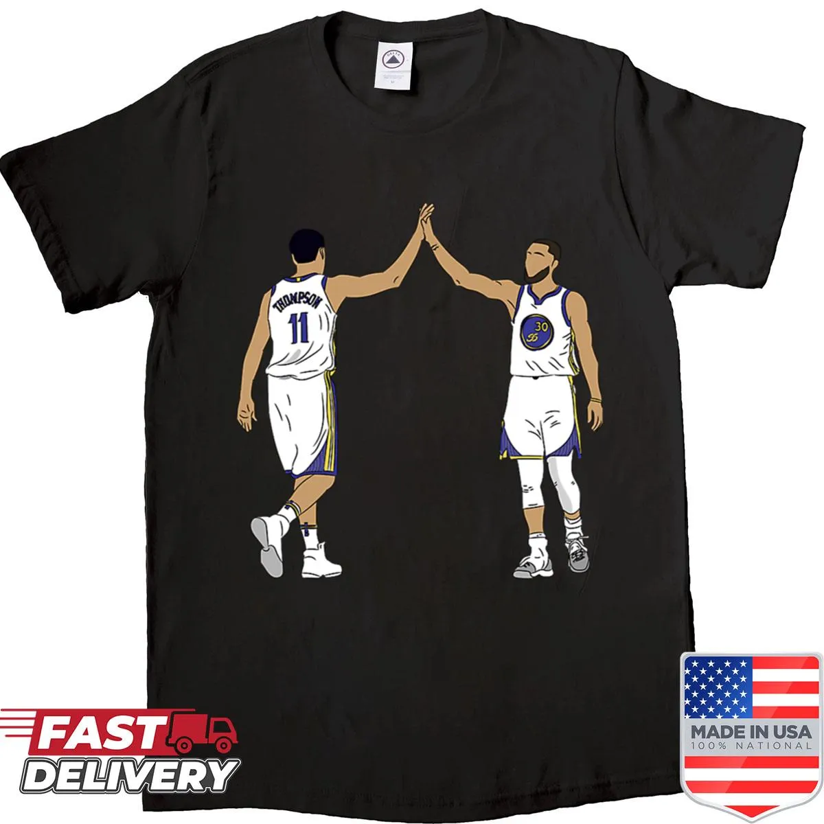 Typography shirt featuring Steph Curry and Klay Thompson names