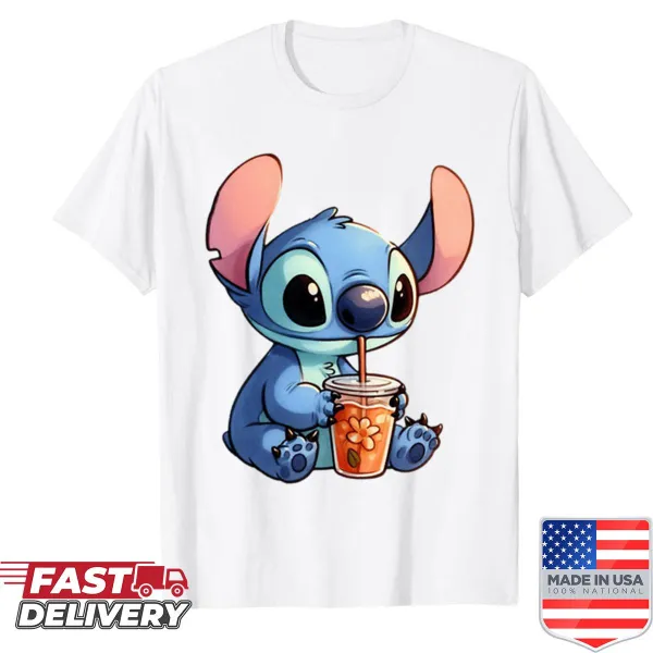 Illustrative shirt featuring iced tea and a charming design