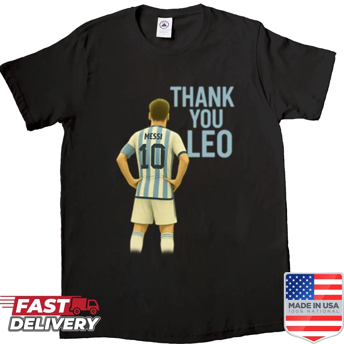 Oversized shirt paying tribute to Leo Messi with heartfelt graphics