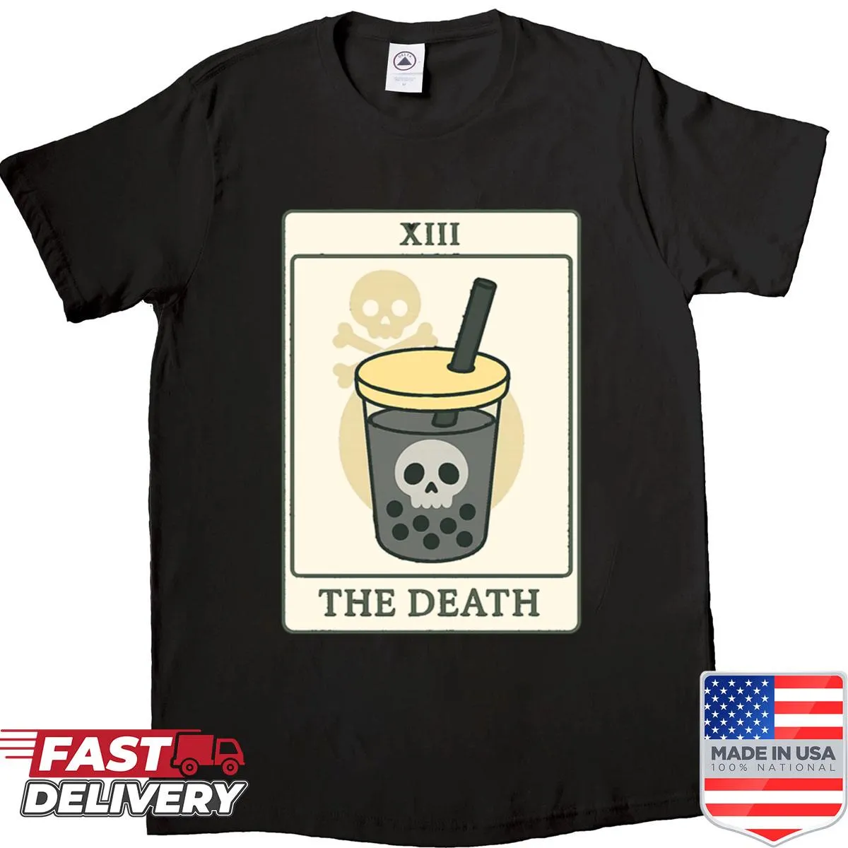 Bold shirt featuring the phrase Boba Death for boba tea lovers