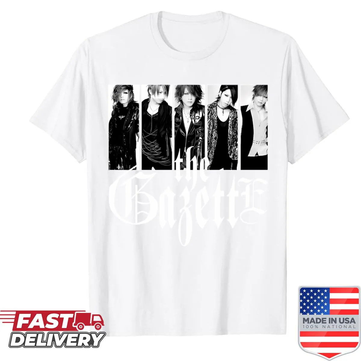 Stylish shirt featuring The Gazette rock band design