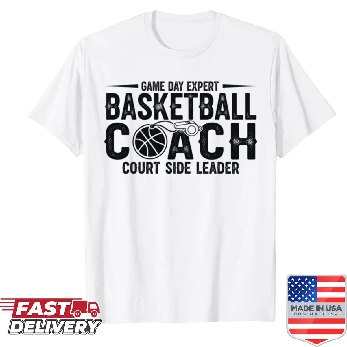 Basketball Coach shirt with typography emphasizing the legend of coaching