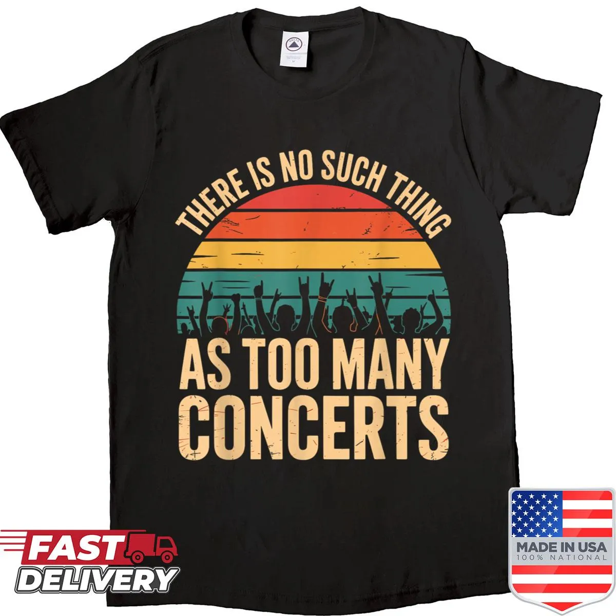 Vintage music tee with concert-loving slogan