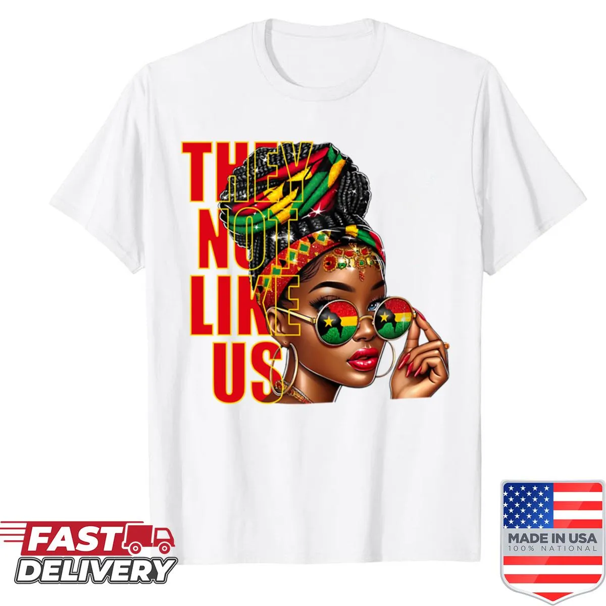 Juneteenth shirt with text 'They Not Like Us' commemorating 1865