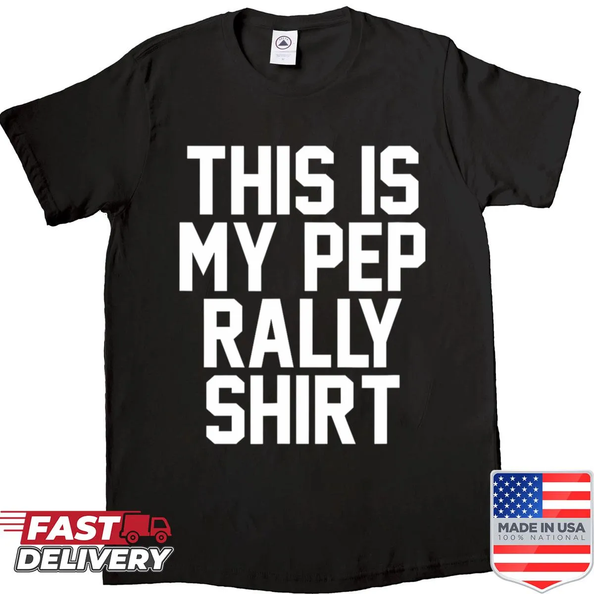 School spirit shirt for pep rallies and game days featuring a bold design.