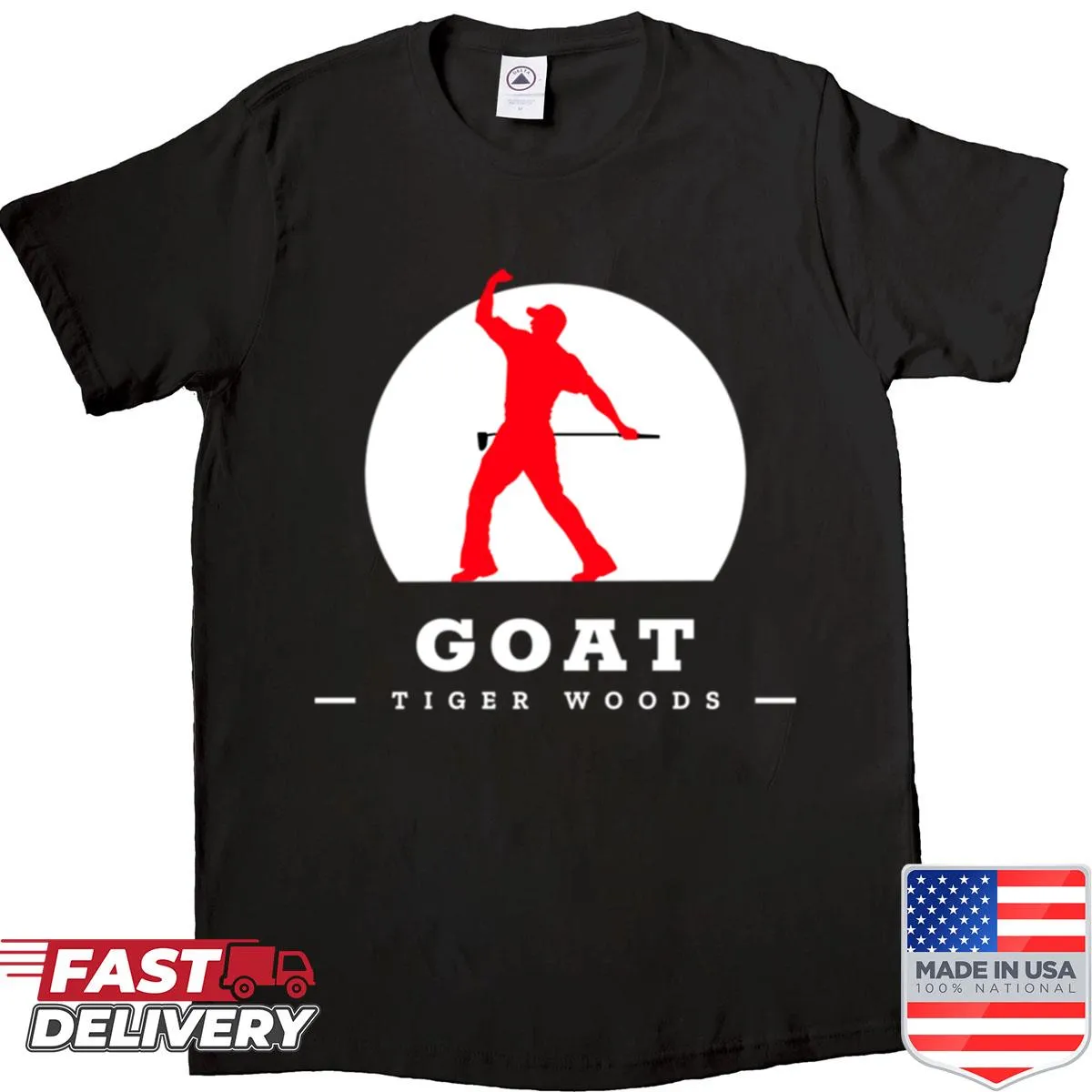 Humorous shirt featuring a tiger celebrating with a goat