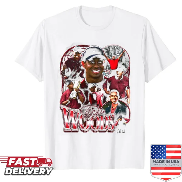 Oversized vintage shirt featuring Tiger Woods graphics