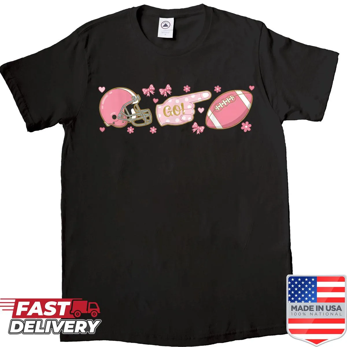 Football-themed shirt for game day with touchdown graphics