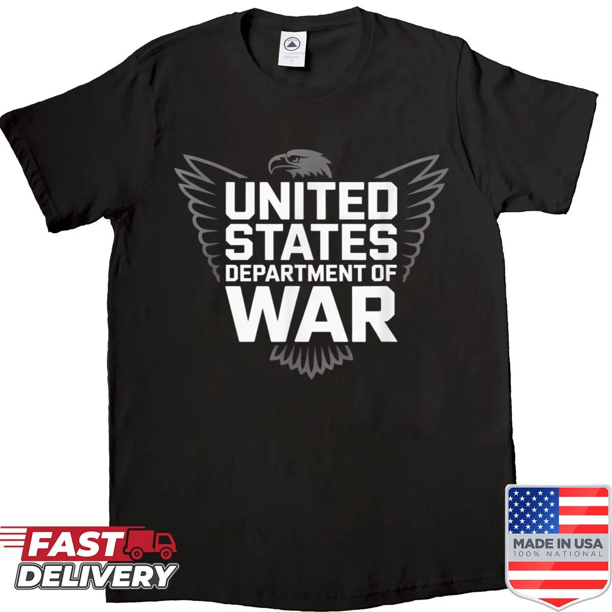 Political statement t-shirt about renaming the Department of War