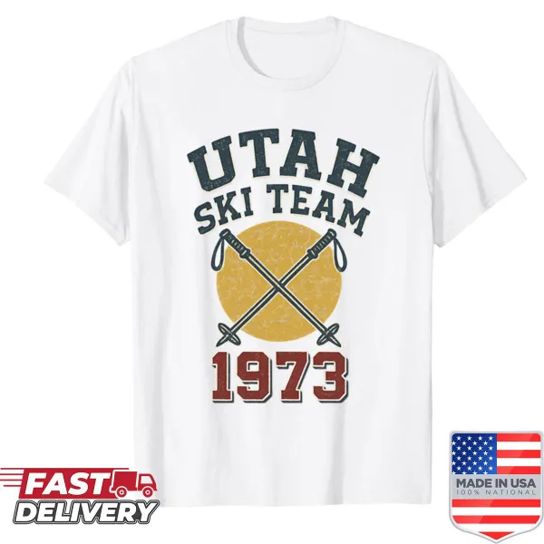 Vintage distressed oversized shirt celebrating Utah Winter Sports Club 1973