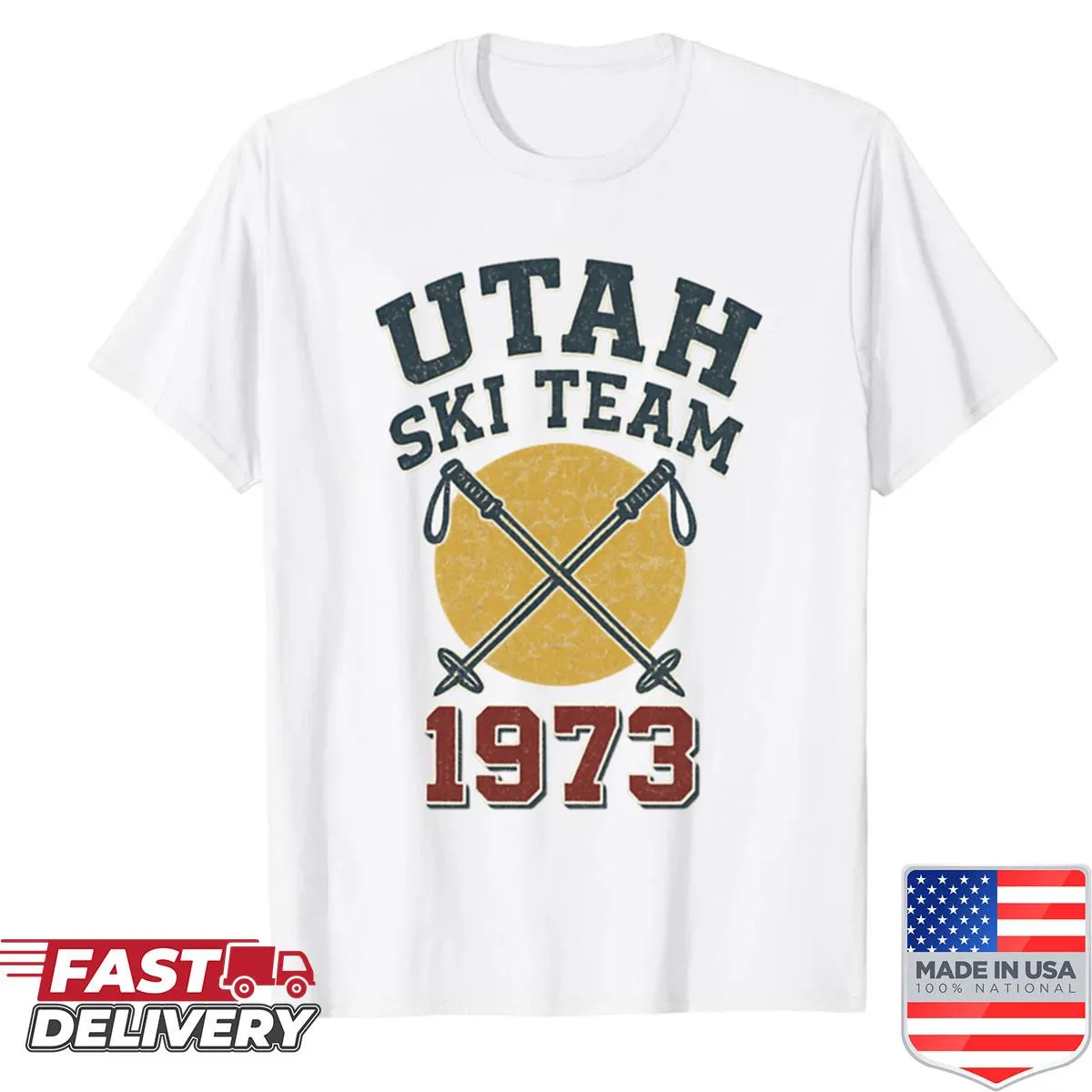 Vintage distressed oversized shirt celebrating Utah Winter Sports Club 1973