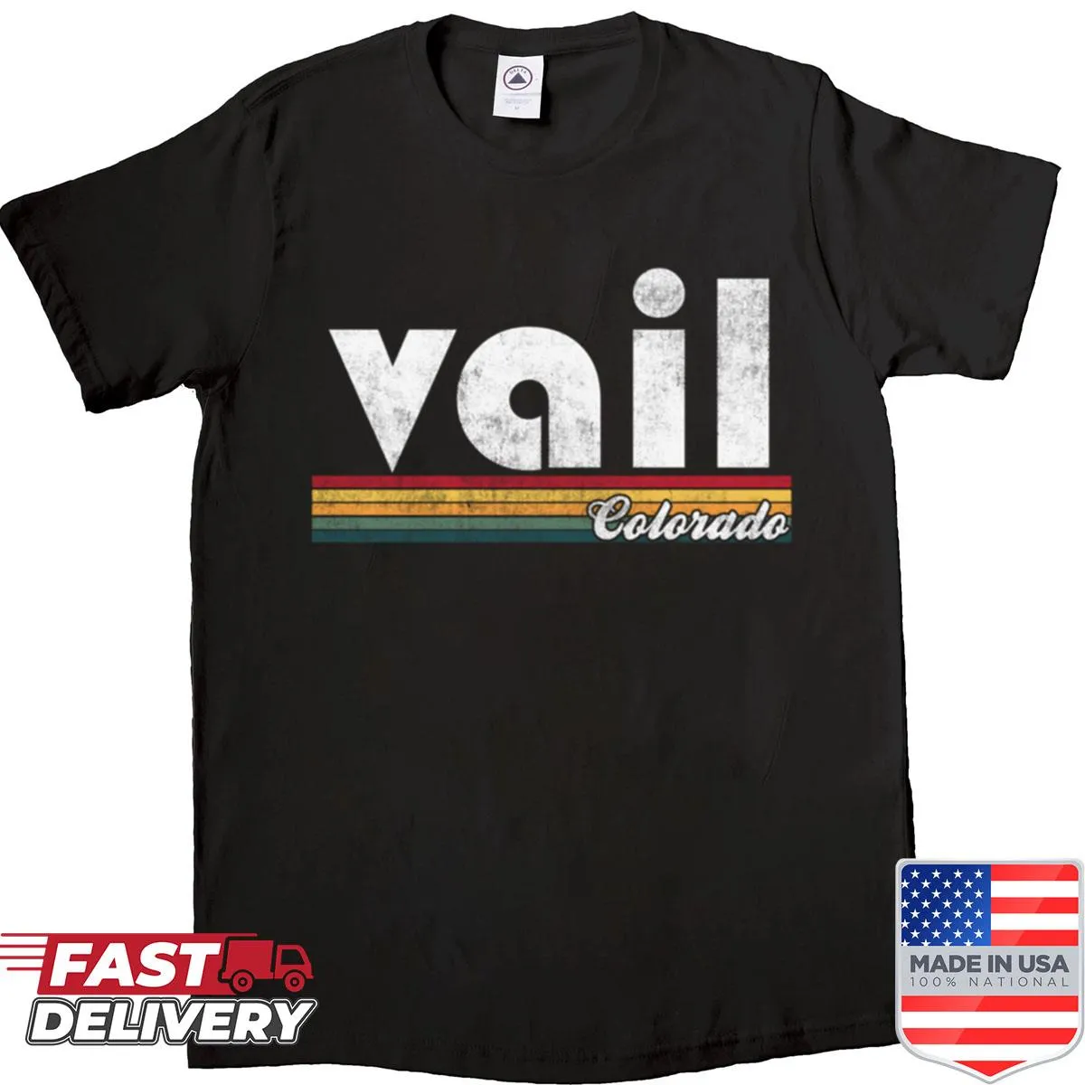 Retro oversized shirt showcasing Vail Colorado imagery