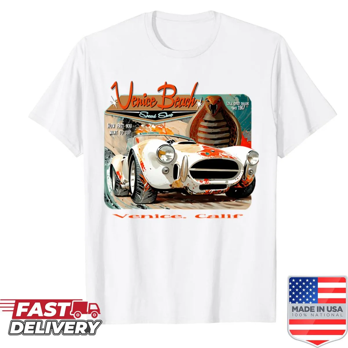 Art shirt featuring a muscle car design, Mystic Cobra