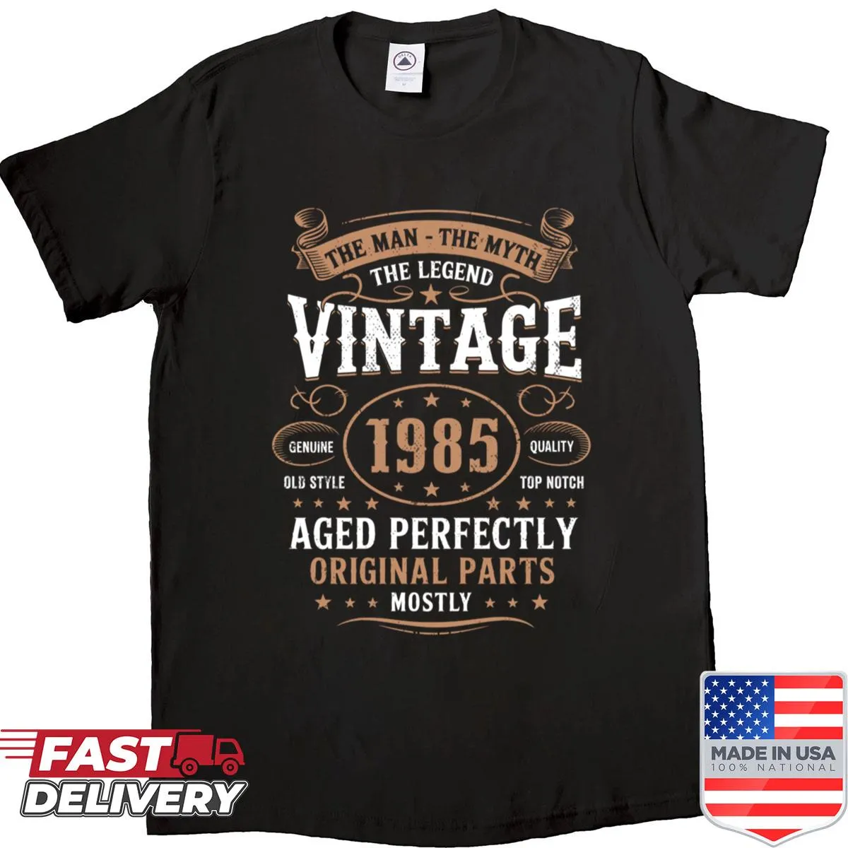 Vintage 1985 birthday tribute shirt