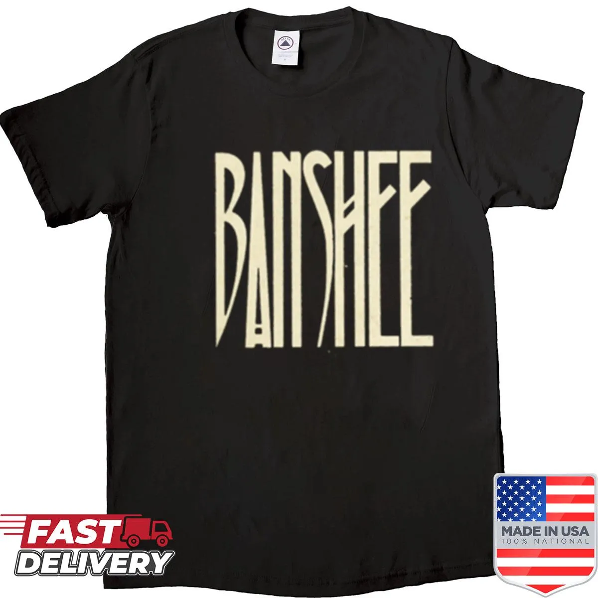 Vintage Banshee shirt featuring a folklore-inspired graphic.