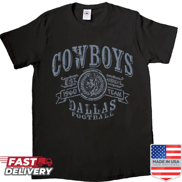 Vintage Dallas Texas football fan shirt with distressed lettering