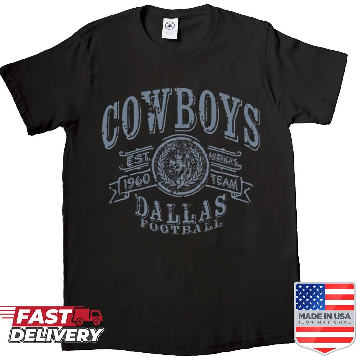 Vintage Dallas Texas football fan shirt with distressed lettering