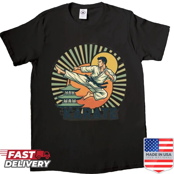 Vintage karate kick graphic t-shirt