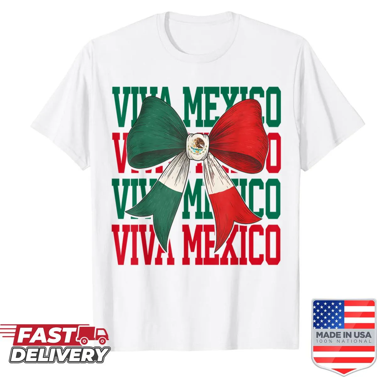 Coquette bow graphic shirt celebrating Independence Day for women and girls