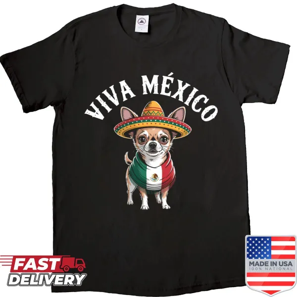 Mexican flag and dog design for Independence Day shirt