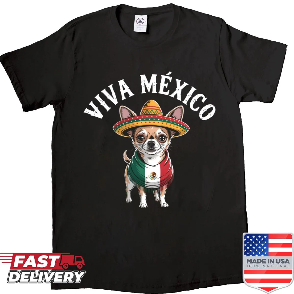 Mexican flag and dog design for Independence Day shirt