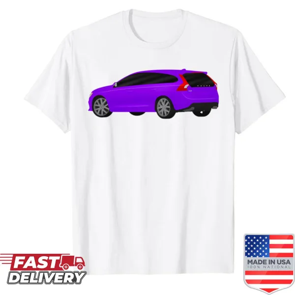 Stylish shirt featuring an illustration of the Volvo V60 car