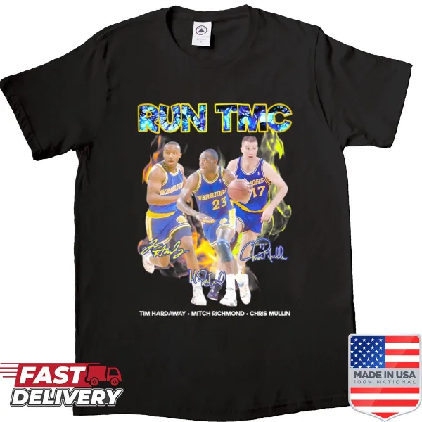 Artful basketball legends t-shirt featuring Warriors Run Tmc design