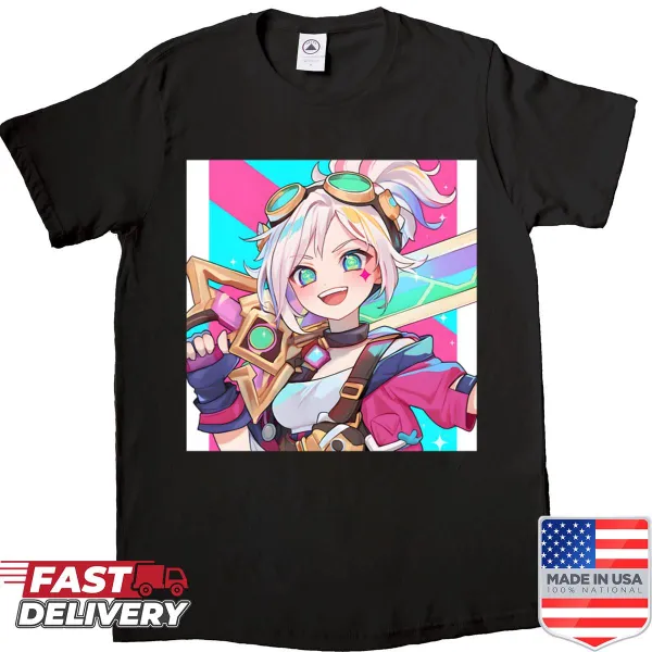 Chibi warrior design inspired by games on t-shirt