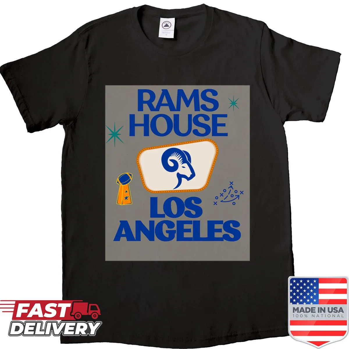 Los Angeles Rams football shirt with bold typography