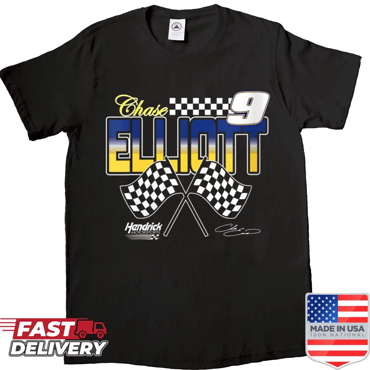Chase Elliott 9 flag licensed shirt