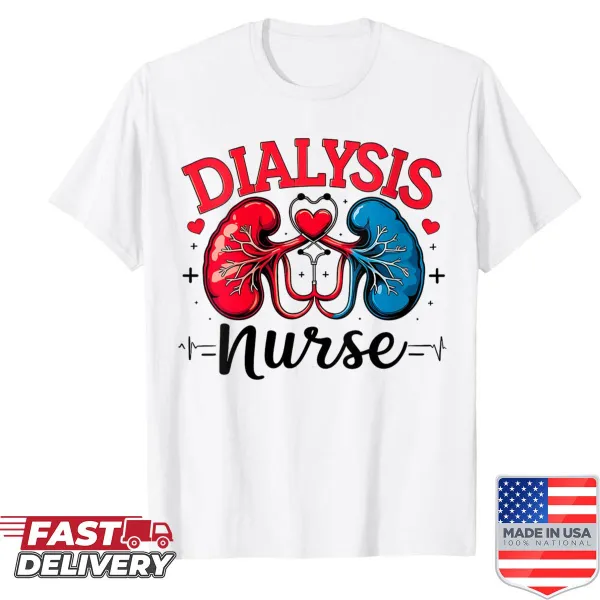 Tribute shirt for dialysis nurses featuring a heartfelt design