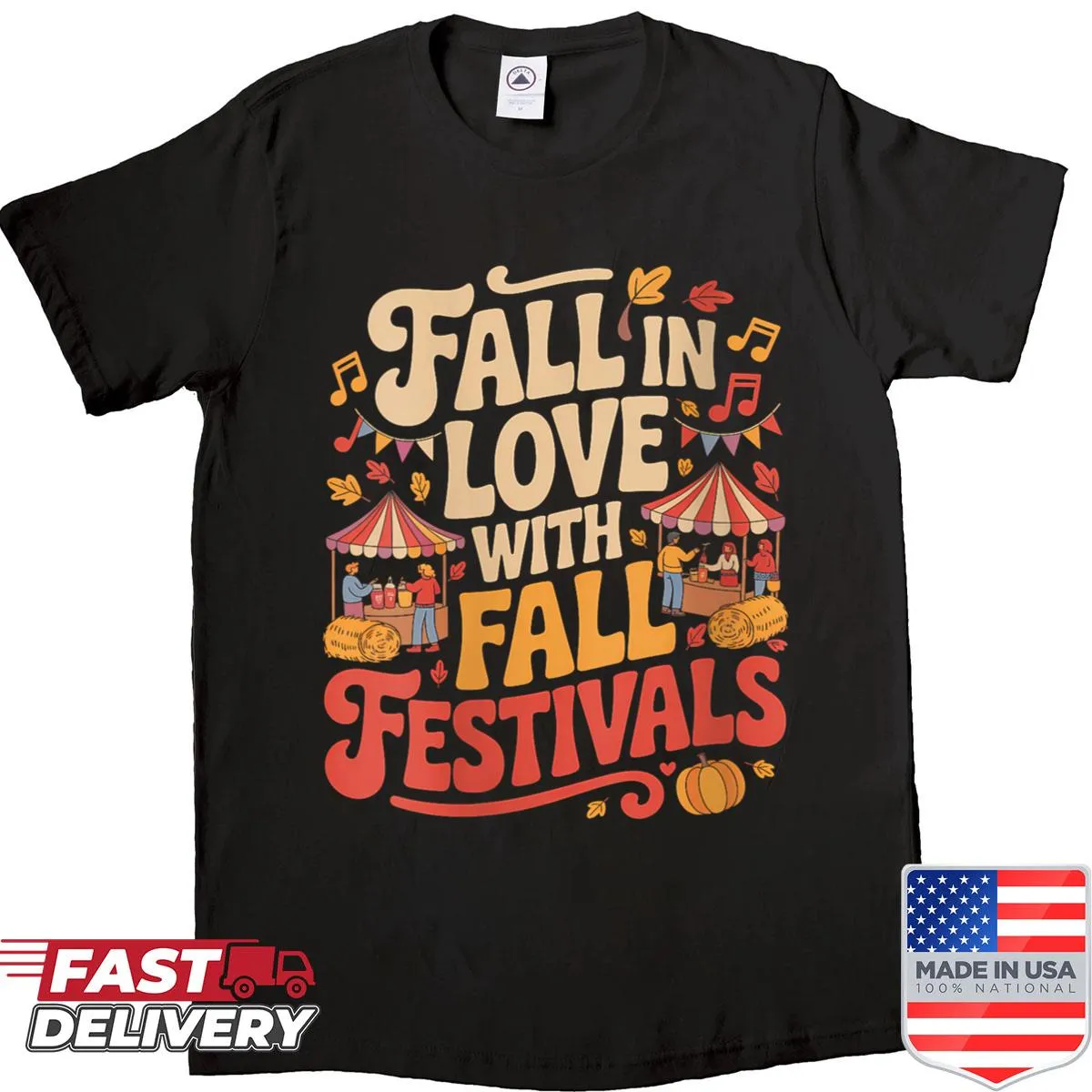 Fall festivals themed design on women's shirt