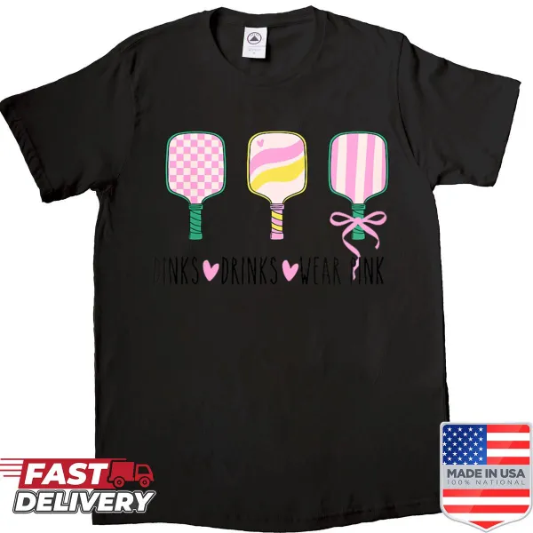 Cute pickleball-themed graphic on a women’s shirt
