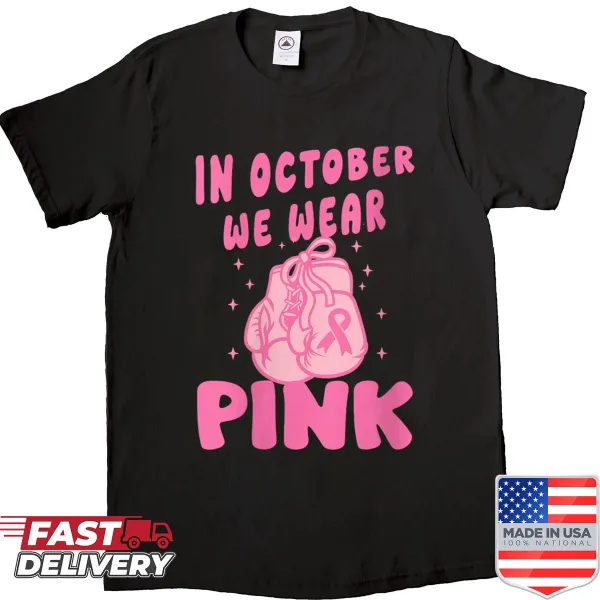 Breast cancer awareness shirt for women with pink typography