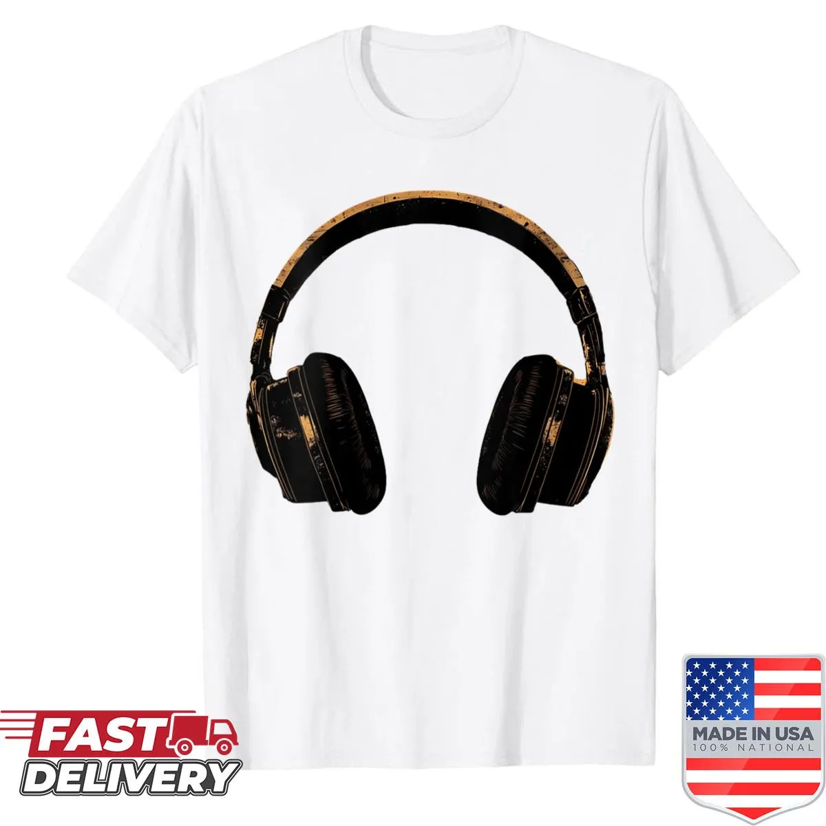 Headphones with sunset design for music lovers