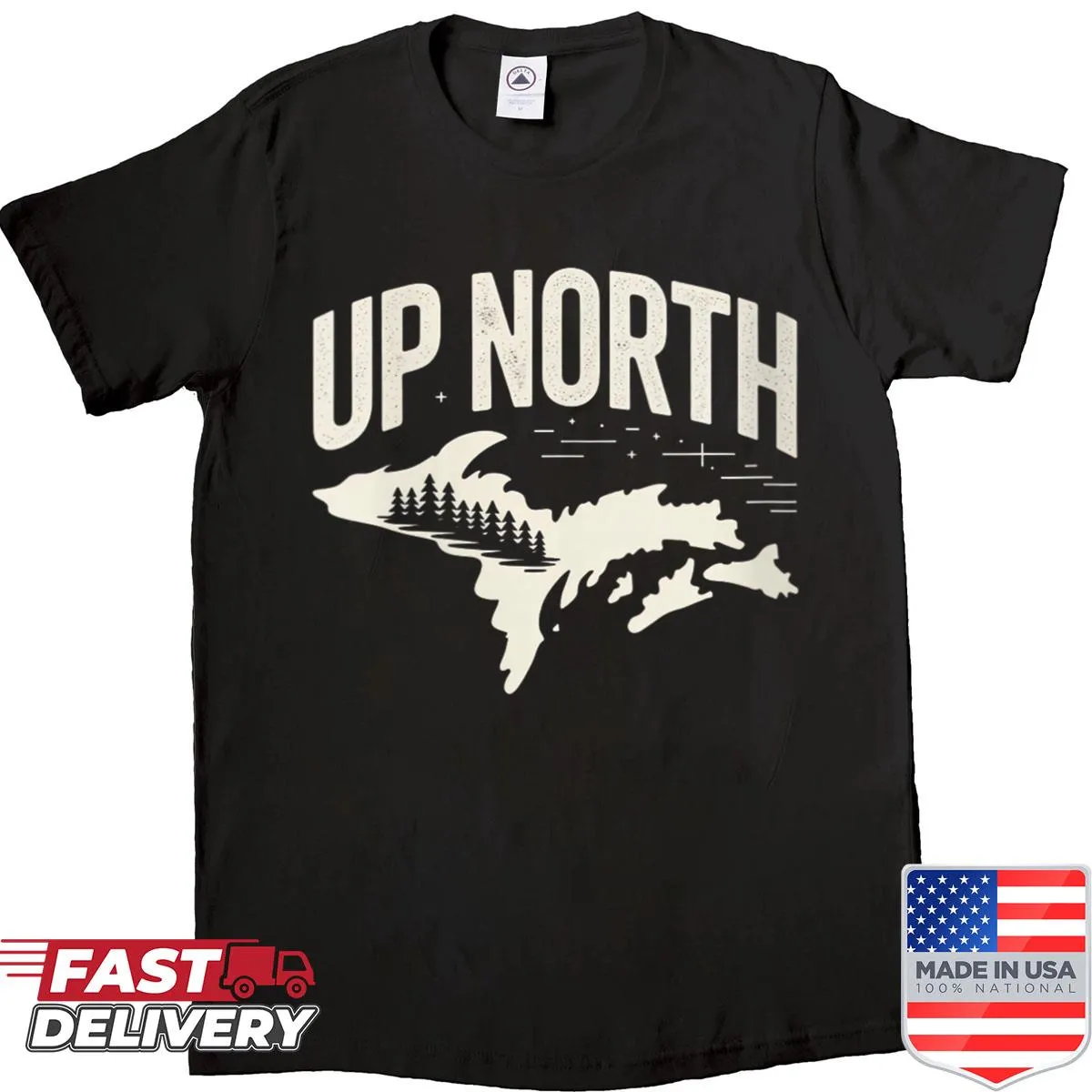 Up North Michigan nature adventure design shirt