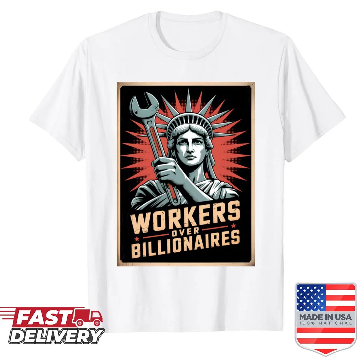 Workers Over Billionaires shirt with democratic socialism theme