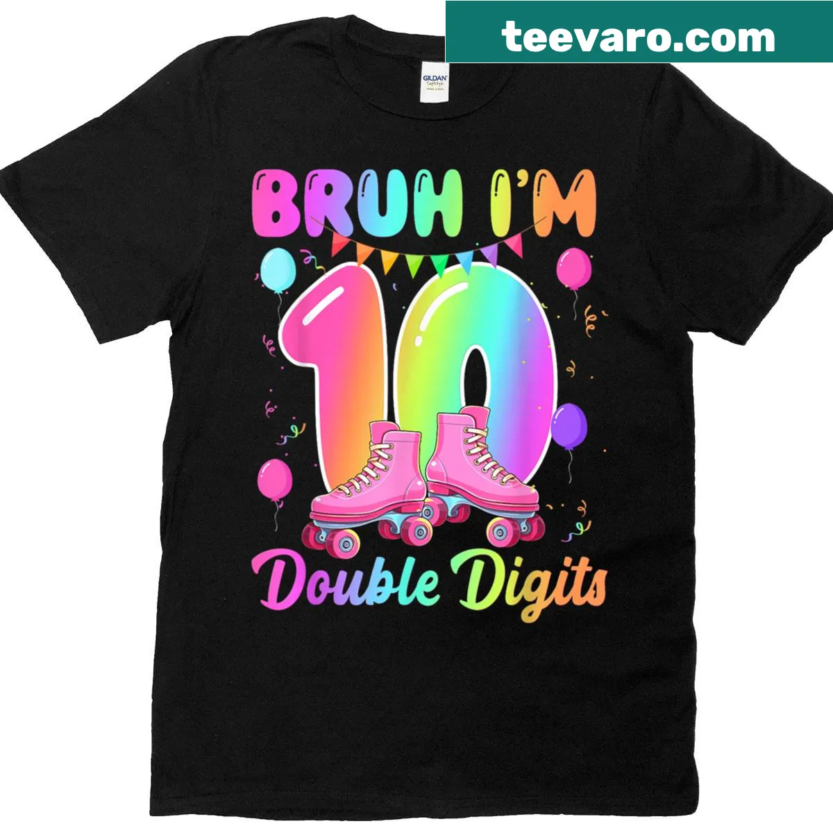 Funny roller skating graphic with text for 10th birthday girl — on a men's t-shirt