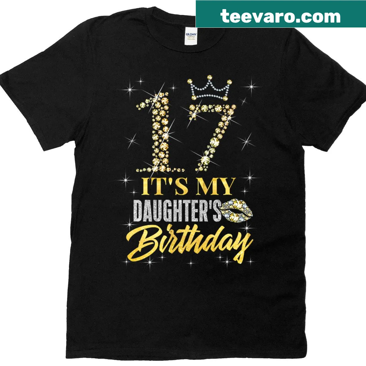 Birthday T-shirt featuring a crown design for 17th birthday celebration — on a men's t-shirt