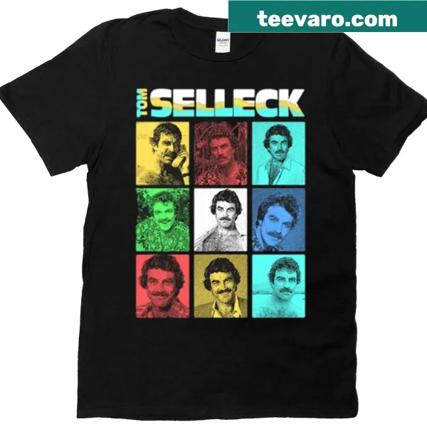 Vintage-style T-shirt featuring Tom Selleck portrait
