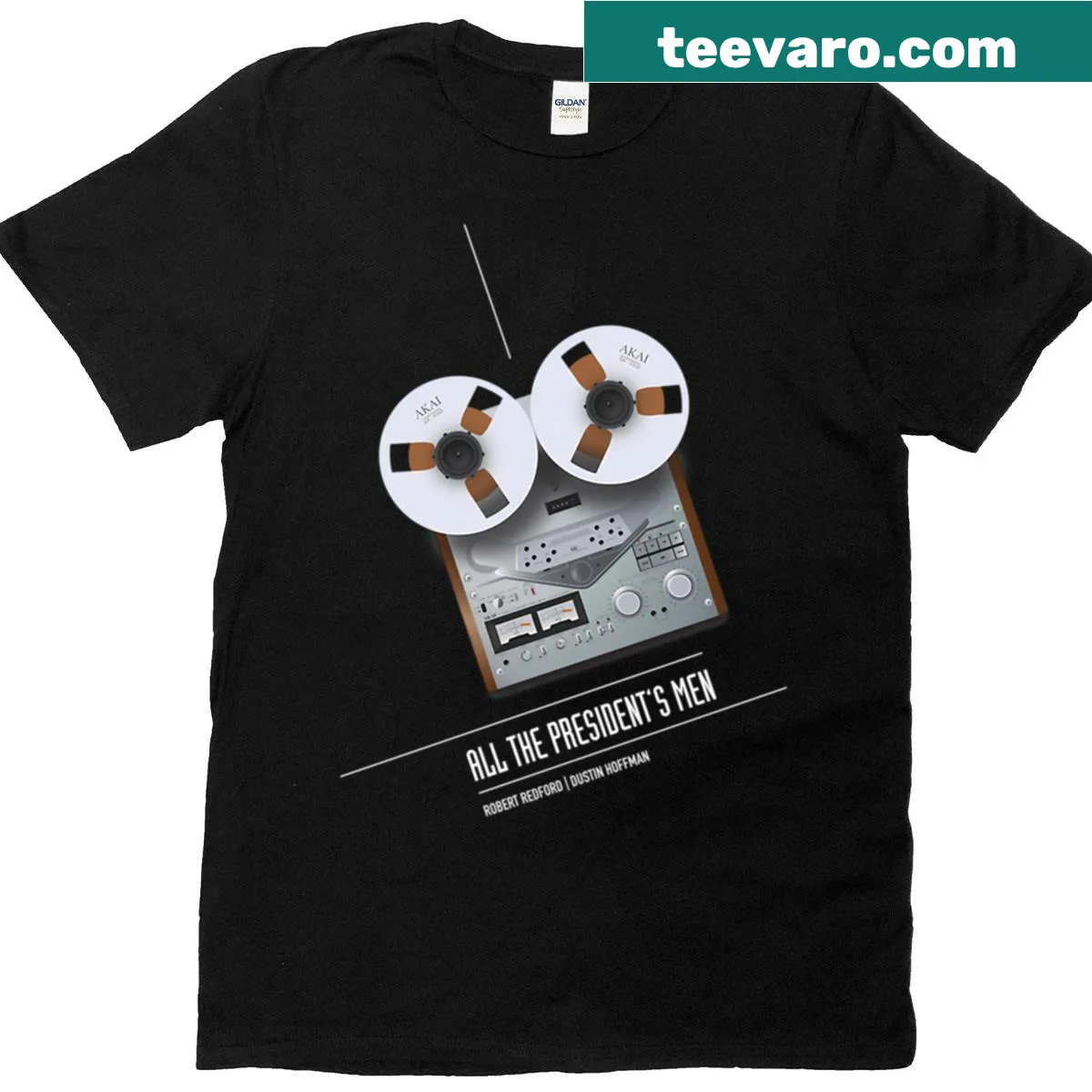 Alternative movie poster graphic for All The Presidents Men T-shirt — on a men's t-shirt