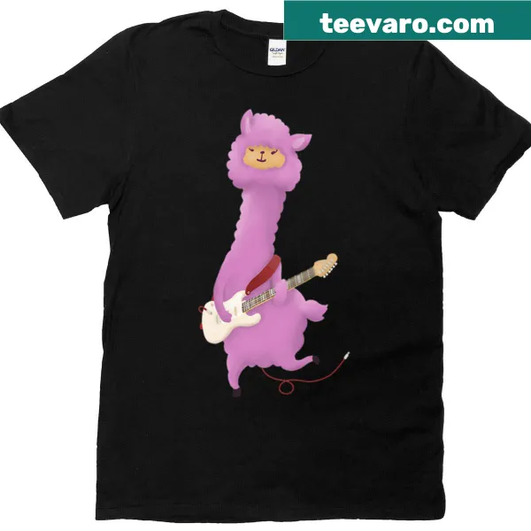 Playful cartoon T-shirt featuring an alpaca with sunglasses