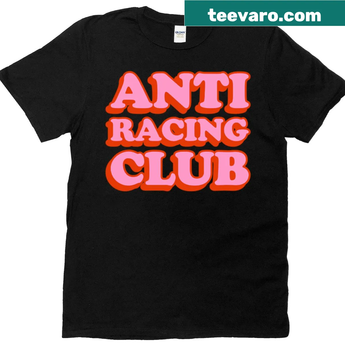 Big logo design of Anti-racing Club on T-shirt — on a men's t-shirt